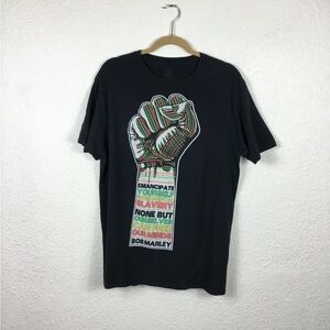 Zion T-shirt L Bob Marley Rootswear Mental Slavery Size Large Black Cotton. A-7